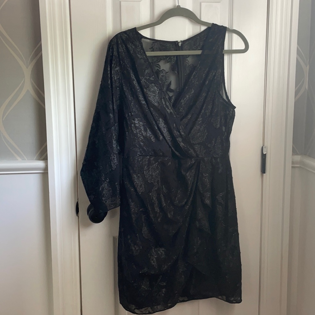 Bcbgmaxazria Black Dress One-Sleeve